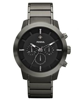 Fossil Watch, Mens Chronograph Diamond Accent Gunmetal Ion Plated