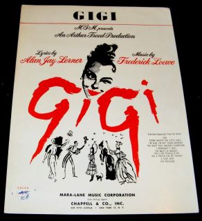 Gigi 1958 Lerner Loewe Art Music Sheet Leslie Caron