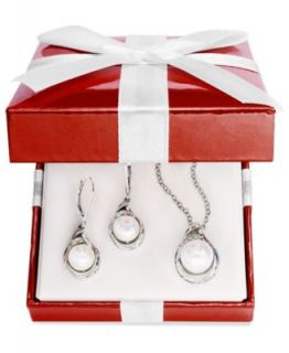 Sterling Silver Jewelry Set, Cultured Freshwater Pearl (8 10mm) and