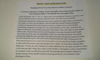 Murderer Shot Strangled By Sheriff So McAlester Indian Territory Photo