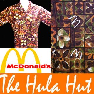 Vtg 60s RARE McDonalds Unisex Hawaiian Uniform Shirt M