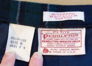 Pendleton Plaid McCallum Tartan Virgin Wool Skirt Sz 8 P