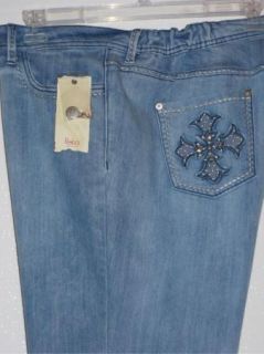 Reba Reba McEntire Studded Cross Pocket Stretch Jeans 22W