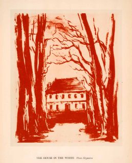1941 Photolithograph House Woods Home Maurice de Vlaminck Architecture