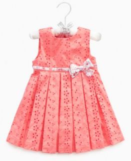 First Impressions Baby Dress, Baby Girls Satin Hanger Eyelet Dress and