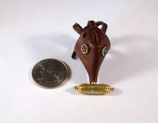 Miniature Medieval Steampunk Leather Gas Mask OOAK Dollhouse Mini