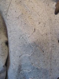 Lily McNeal Gray Wool Cashmere Cardigan Horn Buttons Medium