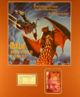 Meat Loaf 1993 Back Into Hell Tour Matted Poster Laninated Pass Stub