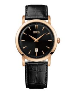 Hugo Boss Watch, Mens Black Leather Strap 40mm HB1013 1512776