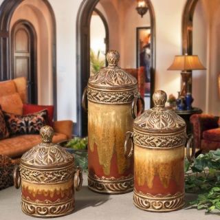 Italian Mediterranean Style TUSCAN CANISTER SET ~ Beautiful Colors