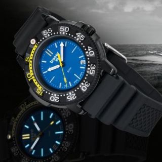 Traser H3 P6504 Nautic Watch Blue and Yellow Trigalight Rubber Strap