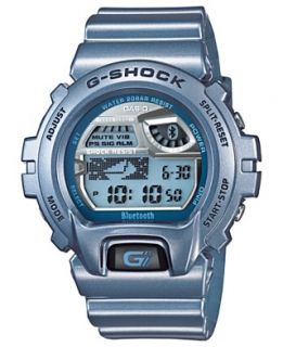 Shock Watch, Mens Digital Bluetooth Blue Resin Strap 50x53mm