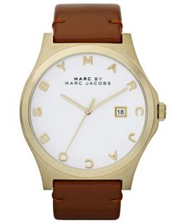 Marc by Marc Jacobs Watch, Womens Brown Leather Strap 43mm MBM1213