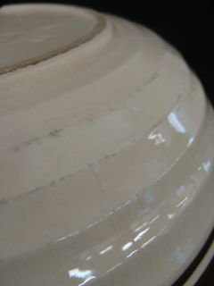 McCoy Pottery Lancaster Colony Mark White Stoneware Bowl Brown Stripe