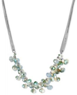 Kenneth Cole New York Necklace, Silver Tone Blue Green Faceted Bead