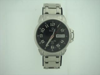 Bulova Mens Silver Tone Bracelet Watch 96C100