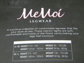 Memoi Legwear Fashion Tights Flocked Floral Tights New M L Black