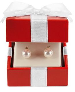 Belle de Mer Pearl Earrings, 14k Gold Cultured Freshwater Pearl (7 7 1