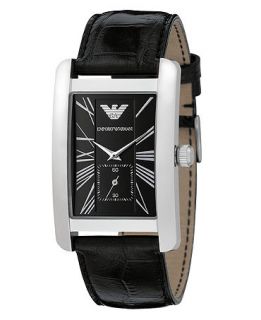 Emporio Armani Watch, Mens Black Leather Strap AR0143   All Watches