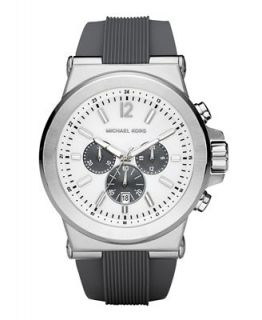 Michael Kors Watch, Mens Chronograph Gray Silicone Strap 48mm MK8183