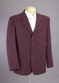 Mens s Burgundy Dress Suit Mens Size 46 L 46L Long New