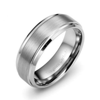 Tungsten Carbide Band Mens Comfort Fit Cobalt Free Mans Ring Sizes 8
