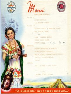 Mayaland Menu Carta Clara Cerveza Especial 1950 Merida Yucatan Mexico