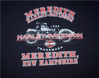 Meredith New Hampshire Harley Davidson Motorcycles T Shirt 2XL