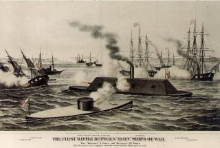 the fight between the USS Monitor and the Merrimack (CSS Virginia