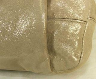 Coach Chelsea Metallic Leather Carryall Tote Bag Purse Platinum 18773