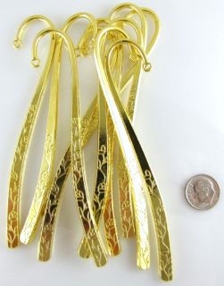 Bright Gold Tibetan Style Metal Bookmark Rose Vine Design 10