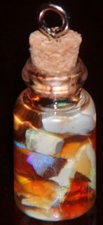 Australian Mexican Opal Chip Glass Bottle Necklace