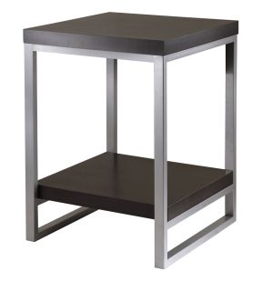 Jared Black Modern Style Square End Table Metal MDF
