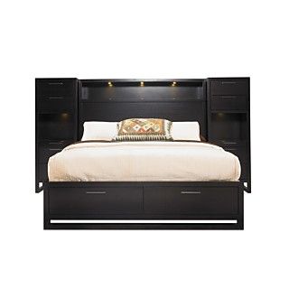 Tahoe Bedroom Furniture, Noir Full 4 Piece Set (Bookcase Headboard
