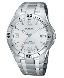 Pulsar Watch, Mens Gray Stainless Steel Bracelet PXF110   All Watches