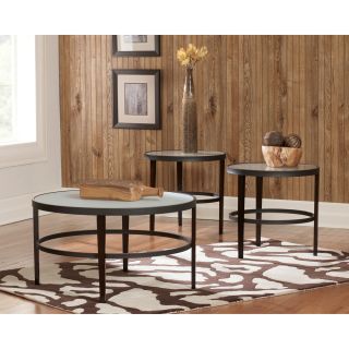 ASHLEY   ROMY BLACK METAL FINISH 3IN1 PACK TABLE   FREE SHIPPING   NEW