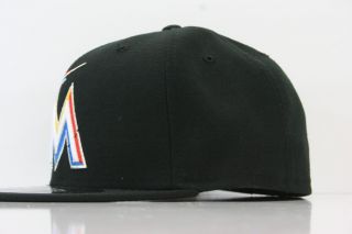 Miami Marlins Black Orange Fitted Hat Sz 7 1 8 8 NewEra Miami Marlins