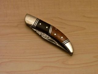 Michelle Johnsons Custom Made Damascus Folding Knife BK 4985