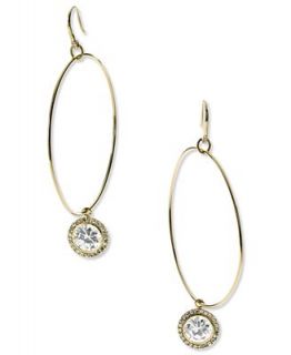 Michael Kors Earrings, Gold Tone Cubic Zirconia Hoop Earrings