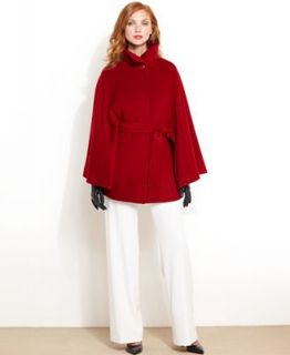 Ellen Tracy Coat, Belted Wool Blend Cape