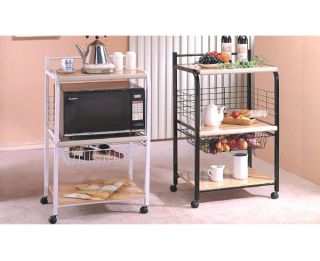 Rolling Kitchen Microwave Cart with Wire Baskets Free Shipping