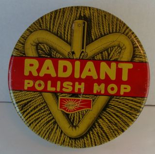 Radiant Polish Mop Advertising Tin Midway Chemical Co Jersey City NJ