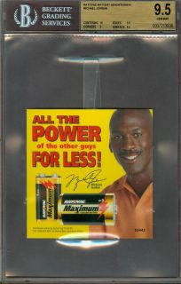 Rayovac Battery Advertisement Michael Jordan BGS 9 5 10 Centering