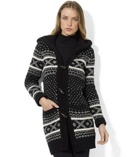 Lauren Ralph Lauren Sweater, Long Sleeve Fair Isle Wool Hooded