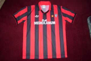 Adidas Vintage AC Milan 1990 Home Shirt Mediolanum L