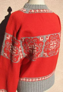 Vintage Made Denmark for The J L Hudson Co Wool Ski Sweater L Danish