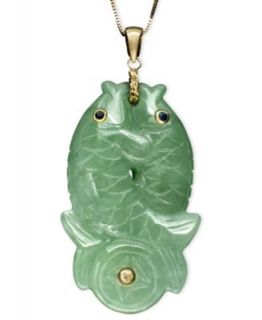 14k Gold Necklace, Jade Carved Frog Pendant   Necklaces   Jewelry