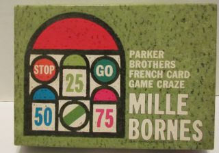 Vintage 1962 Mille Bornes French Card Game Parker Brothers Near Mint