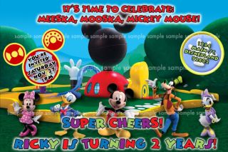 Personalized Mickey Mouse Clubhouse Birthday Party Invitations Custom