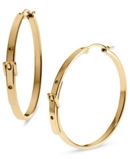 Michael Kors Earrings, Rose Gold Tone Buckle Hoop Earrings   Fashion